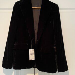 Mango Black Velvet Blazer - NEW WITH TAGS